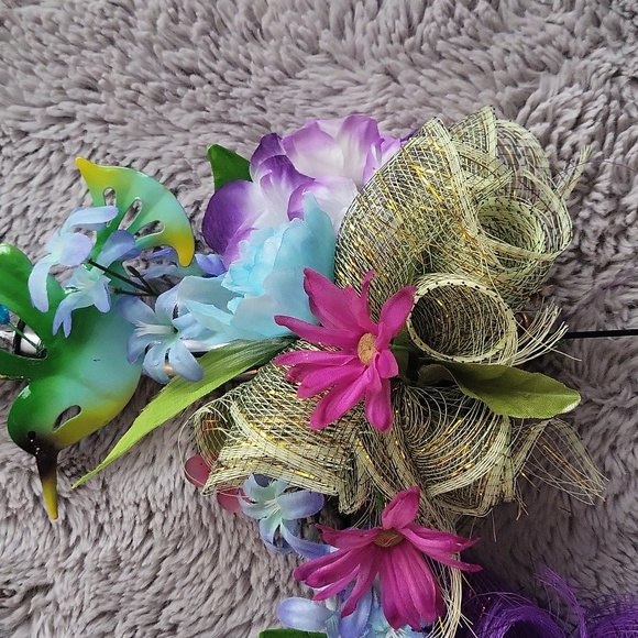 GREEN Blue Hummingbird Solar Lights Grave Markers Spring Summer Outdoor - Picture 8 of 17